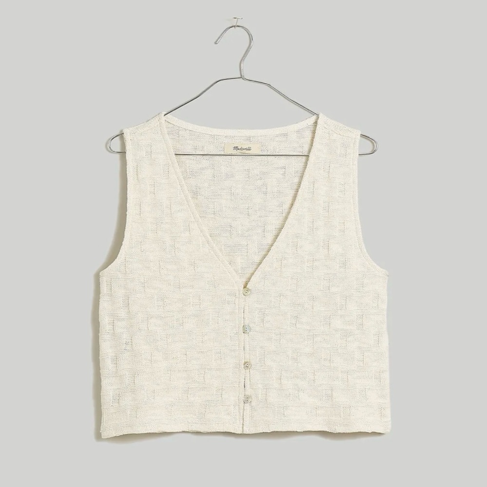 Madewell Basketweave Stitch Knit Vest Tank